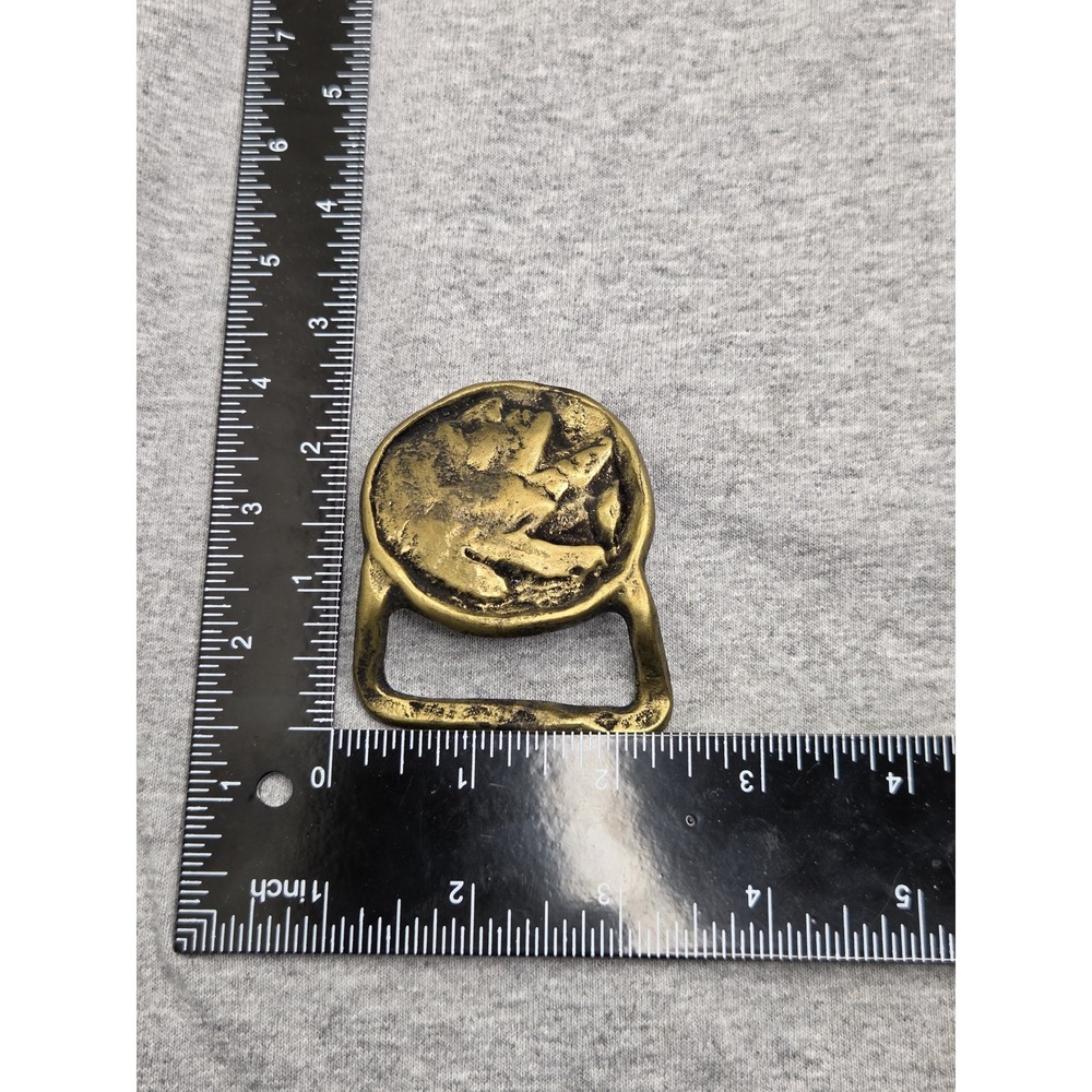Rare Vintage Handmade Native American Indian Chief Head Solid Brass Belt Buckle - Picture 5 of 9